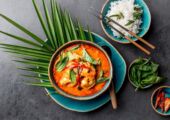 Thai,Shrimps,Red,Curry.,Thailand,Tradition,Red,Curry,Soup,With