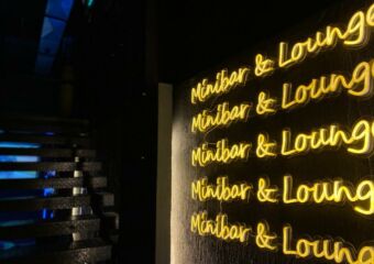Minibar and Lounge Interior Yellow Neon Signs Macau Lifestyle