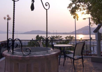 Water well at Pousada de Sao Tiago during sunset